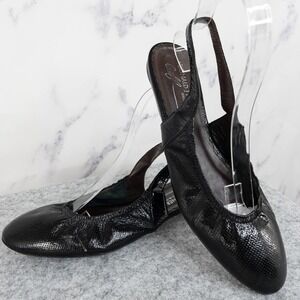 Donald J. Pliner | Black Leather Slingback Flats | Size 7.5